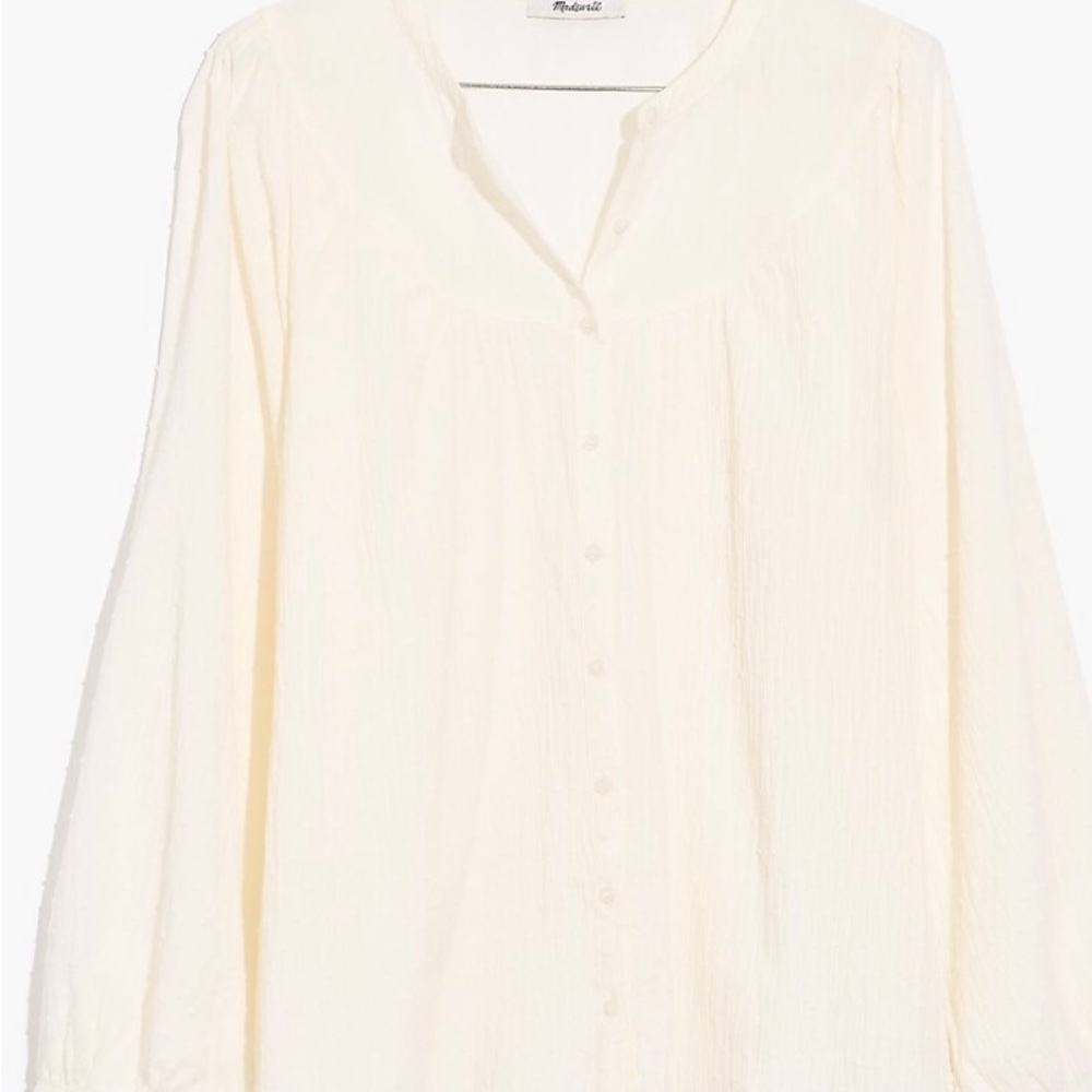 Madewell balloon sleeve peasant top
